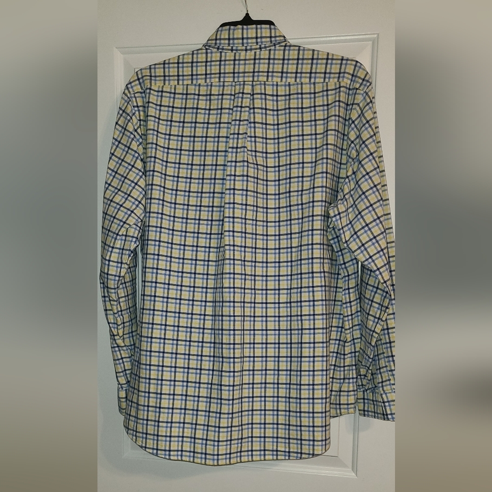 Polo Ralph Lauren Blue, White & Yellow Plaid Casual Button Down Shirt - Picture 4 of 4